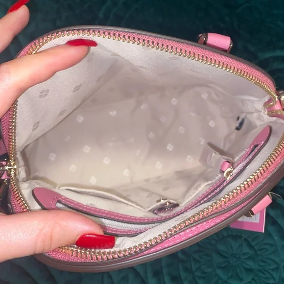 Kate Spade Sylvia Medium Dome Satchel Crossbody Bag-Blustery Pink - Picture 10 of 11